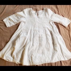 White Linen dress with pockets